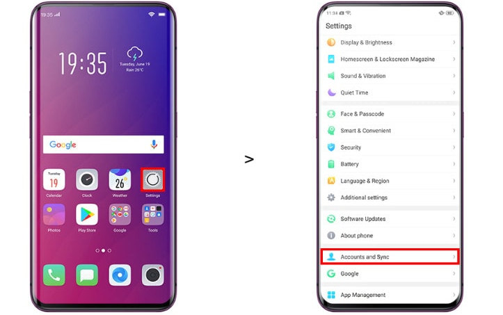 Sync Samsung Contacts to Oppo Reno 3